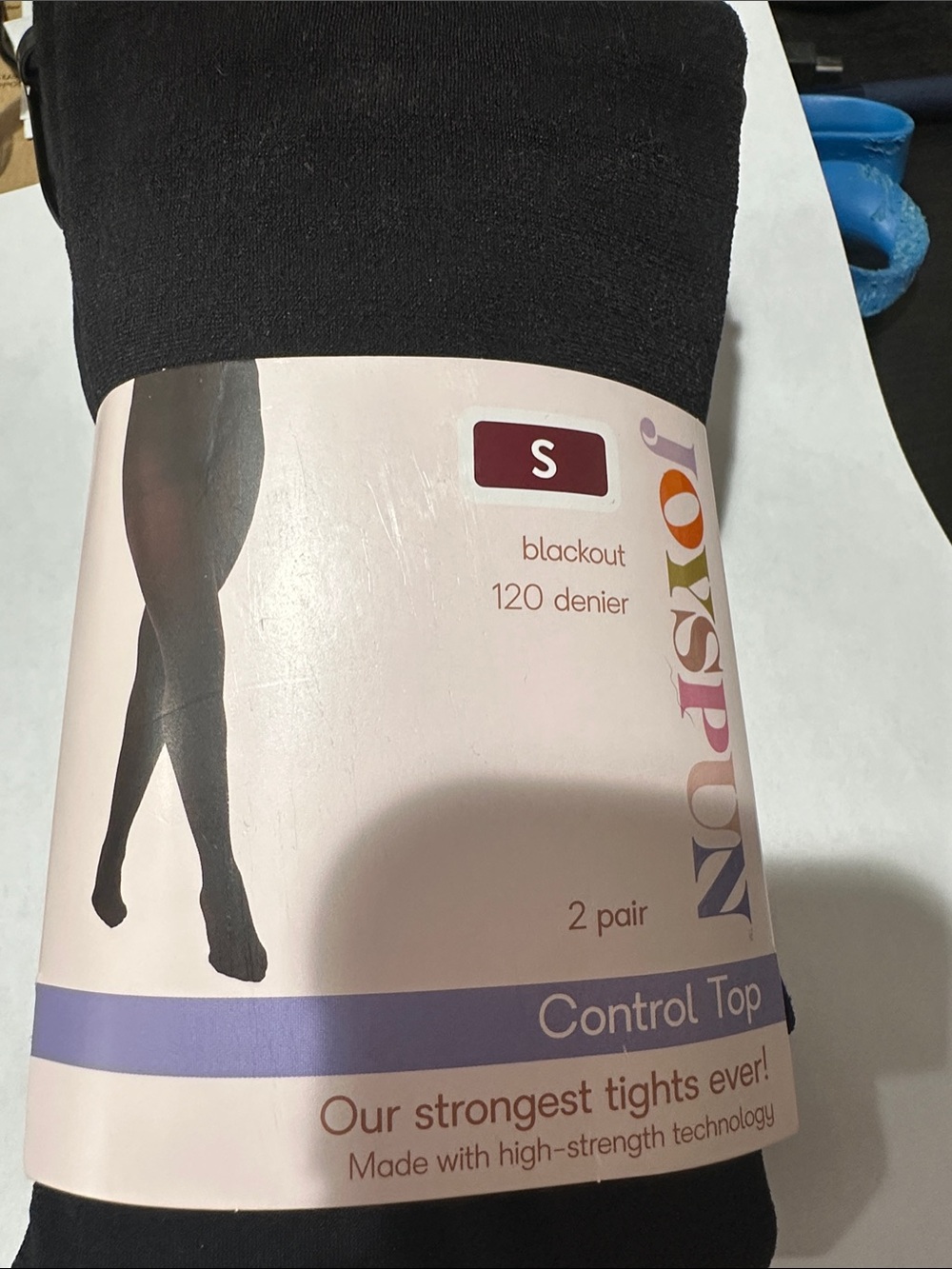No Nonsense Black Control Top Tights - Blackout 120 Denier (S, 2 Pair)